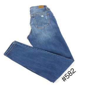 Judy Blue Skinny Casual Button Zip Medium Wash Denim Jeans Womens Size 5/27 Blue